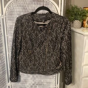 The Limited Black and White Zip Up Jacket